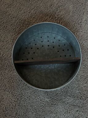 Primitives by Kathy Metal Round Wall Pocket Organizer in Dark Gray